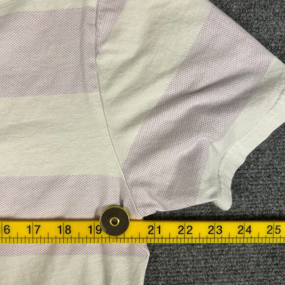 Penguin by Munsingwear Striped T Shirt Men L Purple/White 100% Cotton Chest Logo - Picture 8 of 8